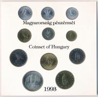 1993. 10f-200Ft (11xklf) forgalmi sor dísztokban, benne 1993. 200Ft Ag "MNB", "Magyar...