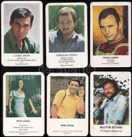 1974-1981 14 db kártyanaptár filmreklámokkal, színészekkel