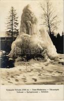 Tátraszéplak, Tatranska Polianka, Westerheim (Magas-Tátra, Vysoké Tatry); Vodomet / Springbrunnen / szökőkút / frozen fountain