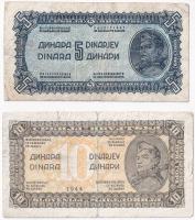 Jugoszlávia 1944. 5D + 10D T:III Yugoslavia 1944. 5 Dinara + 10 Dinara C:F