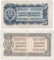Jugoszlávia 1944. 5D + 10D T:III
Yugoslavia 1944. 5 Dinara + 10 Dinara C:F