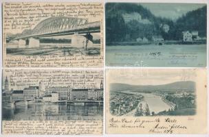 Linz - 4 db régi osztrák város képeslap / 4 pre-1945 Austrian town-view postcards:
