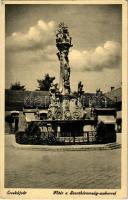 Érsekújvár, Nové Zámky; Fő tér, Szentháromság szobor / main square, Holy Trinity statue (EK)