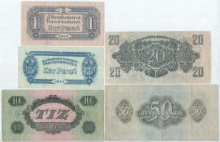 1930. 100P + 1944. 1P-100P ("A Vöröshadsereg Parancsnoksága" 6xklf) + 1945. 1.000.000P T:I...