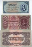 1930. 100P + 1944. 1P-100P ("A Vöröshadsereg Parancsnoksága" 6xklf) + 1945. 1.000.000P T:I...