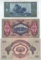 1930. 100P + 1944. 1P-100P ("A Vöröshadsereg Parancsnoksága" 6xklf) + 1945. 1.000.000P T:I...
