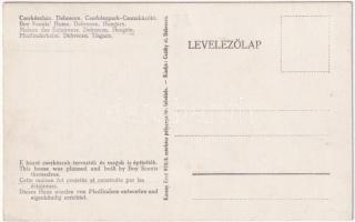 Debrecen, Cserkészház, Cserkészpark-Csónakázótó. E házat cserkészek tervezték és maguk is építették....