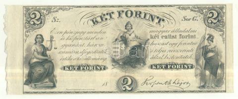 Emigrációs "Kossuth bankó" 18.. 2Ft "Sor G." T:I