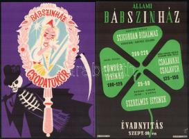 cca 1950-1960 Állami Bábszínház, 5 db villamosplakát, 24×15 cm