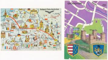 20 db MODERN térképes motívum képeslap / 20 modern map motive postcards