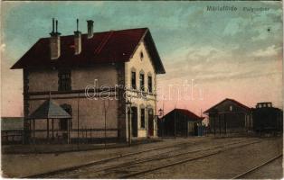 1912 Máriafölde, Nagyteremia, Teremia Mare (Torontál); vasútállomás, pályaudvar / Teremia Banat railway station (EK)