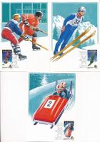 1987 Calgary (Kanada), XV. Téli Olimpia - 6 db Carte Maximum modern képeslap / 6 modern CM postcards
