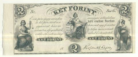 Emigrációs "Kossuth bankó" 18.. 2Ft "Sor G." T:I