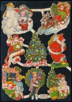 cca 1920 8 db dombornyomott karácsonyi matrica