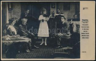 1921 Sugárka, írta és rendezte: Balogh Béla, fotólap, hátoldalon a Színházi Élet pecsétjével, sarkán törésnyom, 8×13 cm