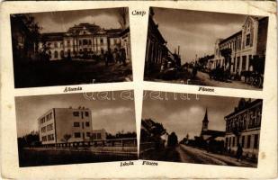 1940 Csap, Cop, Chop; vasútállomás, Fő utca, iskola / railway station, main street, school (EK)