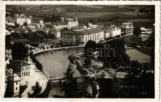 1938 Besztercebánya, Banská Bystrica; látkép, híd / general view, bridge