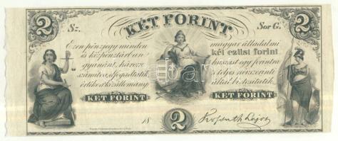 Emigrációs "Kossuth bankó" 18.. 2Ft "Sor G." T:I