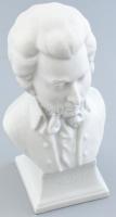 Herendi fehér mázas porcelán Mozart büszt, jelzett, hibátlan, m: 20,5 cm