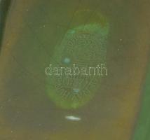 Zsolnay eozin váza, jelzett (Fürtös György terv), alján mázrepedésekkel, m: 10 cm