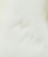 Nyírő Gyula (1924-2005): Napozó akt. Fehér terrakotta, jelzett, hibátlan, m: 25 cm