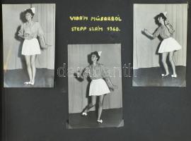 cca 1957-1963 Széll Judit színésznő fotóhagyatéka, részben albumba rendezve, részben zacskóban