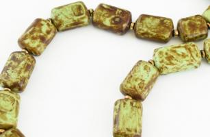 Zöldes barnás jáspis nyaklánc 14 dkg