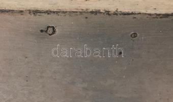 Ezüst (Ag) nagy méretű füles tálca. Jelzett. Kopott. Nettó: 3056g, 75x46cm