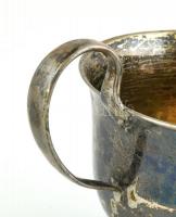 Ezüst (Ag) antik füles bécsi csésze. Jelzett. 1850. Kopott. Nettó: 193g, m: 10cm, d: 10 cm