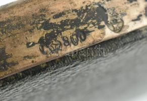 Ezüst (Ag) ovális képkeret, jelzett, kopott, 18,5x15cm, nettó: 60g