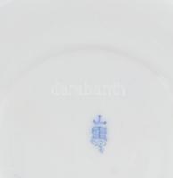 Antik Tatai teás csésze aljjal, Imre felirattal, kézzel festett porcelán, jelzett, kopásnyomokkal, X...