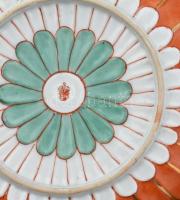 Antik Herendi Gödöllő mintás teáscsésze aljjal, kézzel festett porcelán, jelzett, kopott, apró gyári...