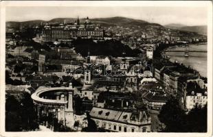 1938 Budapest I. Kilátás a Szent Gellért-hegyről, Tabán, Királyi vár (EK)