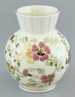 Zsolnay pillangó mintás váza. Kézzel festett, jelzett, kis mázhibával m:12 cm