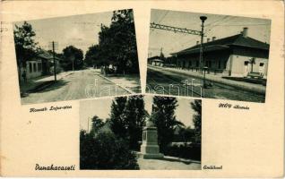 Dunaharaszti, Kossuth Lajos utca, HÉV vasútállomás, emlékmű
