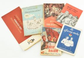 cca 1960-1980 6 db vegyes úttörő, ifjúsági szocialista nótéskönyv