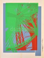 Hervé, Rodolf (1957-2000): Eiffel-torony. Szitanyomat, papír, jelzett. 35x25 cm. / Hervé, Rodolf (1957-2000): Eiffel-tower. Screenprint on paper, signed, 35x25 cm.