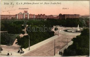 1914 Wien, Vienna Bécs III. K.u.k. Artillerie Arsenal mit Maria Josefa Park, Hauptgebäude, Objekt 3