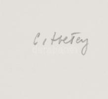 Hetey Katalin (1924-2010): Geometrikus kompozíció. Szitanyomat, papír. Jelzett. Számozott (28/40). L...