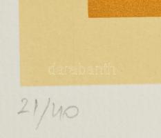 Konok Tamás (1930-2020): Konstruktivista kompozíció, 1991. Szitanyomat, papír, jelzett. Számozott: 2...