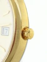 Doxa Royal aranyozott kvarc férfi karóra, dátum funkcióval, bőr szíjjal, működő, jó állapotban, ered...