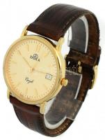 Doxa Royal aranyozott kvarc férfi karóra, dátum funkcióval, bőr szíjjal, működő, jó állapotban, ered...