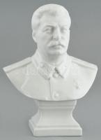 Herendi Sztálin büszt. Biszkvit és fehér mázas. Jelzett, hibátlan. 17 cm