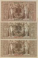 D.Reich 1910 1000M (zöld és piros sz. variáns) 2db egymásutáni sorszámmal! + 1db T:I