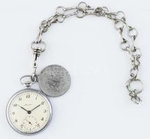 Molnija zsebóra, másodpercmutatóval, lánccal, működik, d: 4,5 cm