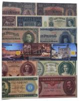 Bankjegytartó album összesen 28db berakólappal (27db hármas, 1db egyes osztású berakólappal), használt állapotban, árcédulák ragasztva lapokra.