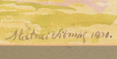 Mátrai Vilmos (1877-1961): Ház a fák alatt, 1930. Akvarell, papír, farostra kasírozva. Jelzett, pasz...