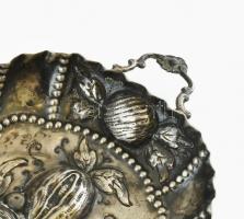 Ezüst(Ag) gyümölcsmintás tálka, jelzett, 20×10 cm, nettó: 69 g