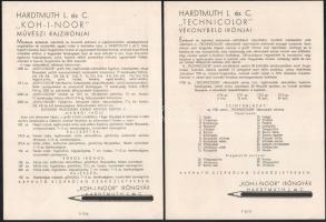cca 1930 L&C Hardtmuth "Koh-i-Noor" reklám prospektus, színes táblákkal, magyar nyelve...