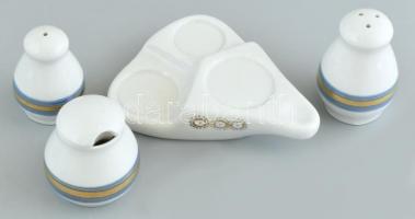 Orosz asztali porcelán só-/borstartó, jelzett, kis kopásnyomokkal